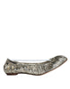 Dolce & Gabbana Silver Patent Leather Scrunch Ballet Flats Shoes