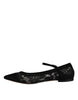 Dolce & Gabbana Black Taormina Lace Bellucci Flats Shoes