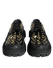 Dolce & Gabbana Black Leather Trekking Derby Embellished Shoes