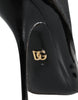Dolce & Gabbana Black Leather Stilettos Booties Socks Shoes