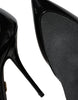 Dolce & Gabbana Black Leather Stilettos Booties Socks Shoes