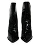 Dolce & Gabbana Black Patent Leather Pointed Ankle Boot Shoes