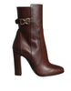 Dolce & Gabbana Brown Leather Heels Mid Calf Boots Shoes