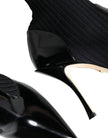Dolce & Gabbana Black Stretch Stilettos Booties Socks Shoes