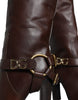 Dolce & Gabbana Brown Leather Gold Tone Logo High Boots Shoes