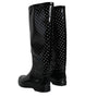 Dolce & Gabbana Black Polka Dot Rubber Knee High Boots Shoes