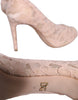 Dolce & Gabbana Beige Stretch Taormina Lace Boots Shoes