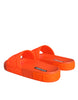 Dolce & Gabbana Orange Rubber Slides Sandals Beachwear Shoes