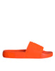 Dolce & Gabbana Orange Rubber Slides Sandals Beachwear Shoes