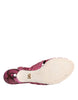 Dolce & Gabbana Pink Python Leather Kitten Heels Slides Shoes