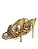 Dolce & Gabbana Gold Crystals Keira Heels Sandals Shoes
