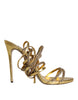 Dolce & Gabbana Gold Crystals Keira Heels Sandals Shoes