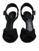 Dolce & Gabbana Black KEIRA Heels Ankle Strap Sandals Shoes