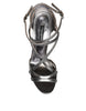 Dolce & Gabbana Silver Keira Leather Heels Sandals Shoes