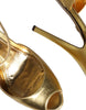 Dolce & Gabbana Gold Bette Leather Heels Sandals Shoes