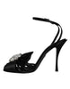 Dolce & Gabbana Black Crystal Ankle Strap Sandals Shoes