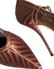 Dolce & Gabbana Brown Mesh Viscose Ankle Strap Pumps Shoes