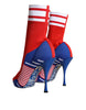 Dolce & Gabbana Red Blue Stretch Sock Style Ankle Boots Logo Shoes