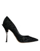 Dolce & Gabbana Black Leopard Lurex High Heels Pumps Shoes