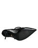 Dolce & Gabbana Black Mesh Mary Jane Crystal Heel Pumps Shoes