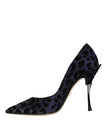 Dolce & Gabbana Violet Leopard Lurex High Heels Pumps Shoes