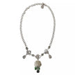 Dolce & Gabbana Silver Brass Clear Crystal Roses Pendants Necklace