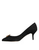 Dolce & Gabbana Black Amore Suede Bellucci Heels Pumps Shoes