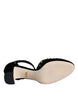Dolce & Gabbana Black Velvet Roses Ankle Strap Pumps Shoes
