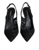 Dolce & Gabbana Black Taormina Lace Bellucci Slingbacks Shoes