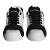 Dolce & Gabbana White Black Leather Low Top Women Sneaker Shoes