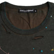 Dolce & Gabbana Gray Color Splash Cotton Crew Neck T-shirt