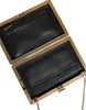 Dolce & Gabbana Brown Leather Gold Frame Clutch Mini Crossbody Bag