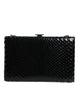 Dolce & Gabbana Black Leather Silver Frame Clutch Mini Crossbody Bag