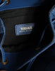 Versace Blue Quilted Denim Leather Crossbody Shoulder Bag