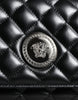 Versace Black Quilted Lambskin Leather Crossbody Shoulder Bag