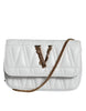 Versace White Quilted Nappa Leather Crossbody Shoulder Bag