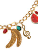 Dolce & Gabbana Gold Tone Brass Fruity Crystal Embellished Waist Chain Belt