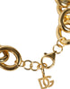 Dolce & Gabbana Gold Tone Brass Maxi Chain Lobster Clasp Logo Bracelet