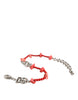Dolce & Gabbana Silver Tone Brass Beaded Resin DG Logo Chain Bracelet