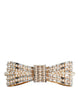 Dolce & Gabbana Gold Tone Brass Bow Crystal FauxPearl Embellished Brooch