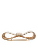 Dolce & Gabbana Gold Tone Brass Bow Crystal FauxPearl Embellished Brooch