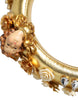 Dolce & Gabbana Gold Leather Floral Crystal Angel Headphones