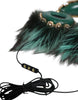 Dolce & Gabbana Green Gold Crystal Fur Headset Audio AUX Headphones