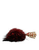 Dolce & Gabbana Red Gold Crystal Fur Headset Audio AUX Headphones