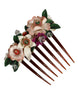 Dolce & Gabbana Brown Plastic Crystal Floral Women Hair Comb