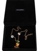 Dolce & Gabbana Gold Brass Leopard Flower Embellished Statement Necklace