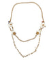 Dolce & Gabbana Gold Chain Brass Floral Layered Crystal Pearl Necklace