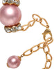 Dolce & Gabbana Pink Maxi Faux Pearl Beads Crystals Gold Chain Necklace