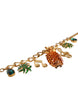 Dolce & Gabbana Gold Tone Brass Chain Pineapple Crystal Musical Necklace