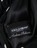 Dolce & Gabbana Black Silk Polka Dot V-neck Tassel Midi Dress